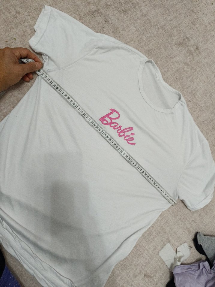 Beyaz Barbie Baskılı Hamile Tişörtü - Görsel 4