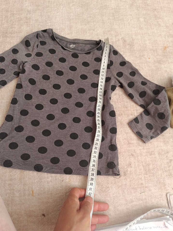Gri Puantiyeli Kız Çocuk Uzun Kollu Tişört - Görsel 2