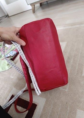 Kırmızı Deri Kadın Çanta - Görsel 6