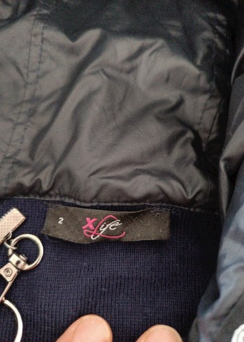 Lacivert Kapüşonlu Rahat Kadın Ceket - Görsel 4