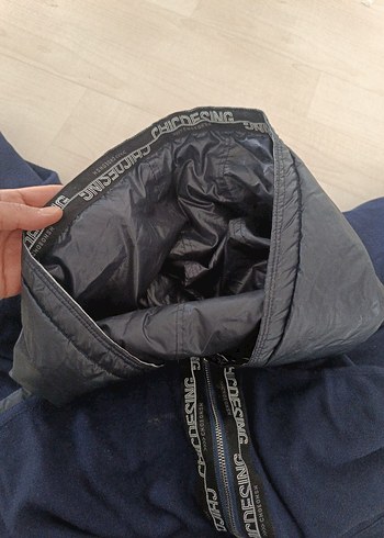 Lacivert Kapüşonlu Rahat Kadın Ceket - Görsel 6