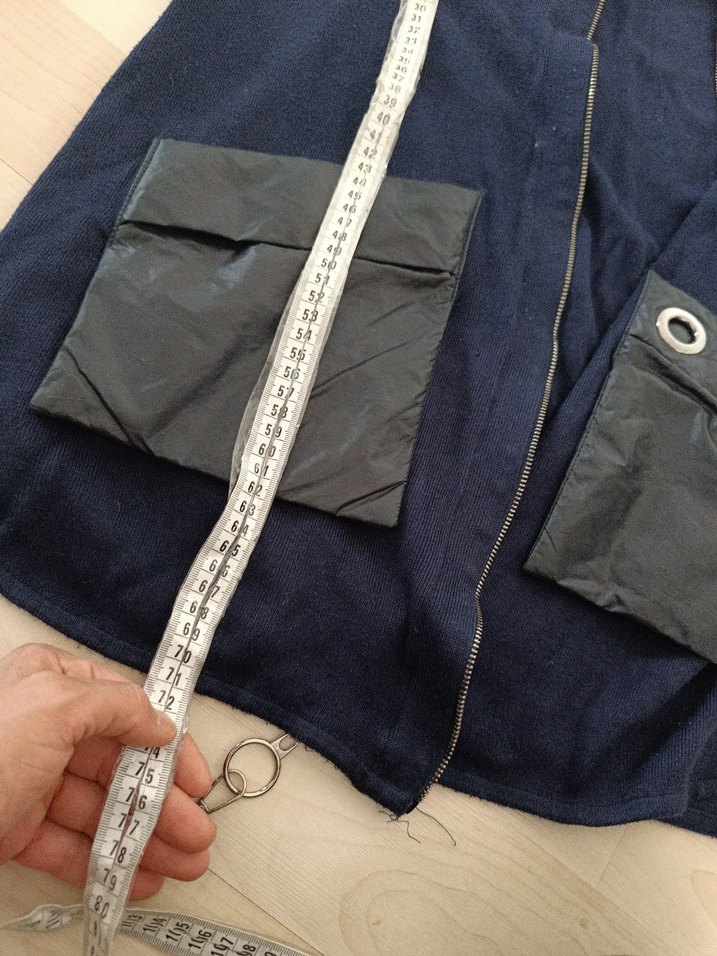 Lacivert Kapüşonlu Rahat Kadın Ceket - Görsel 2