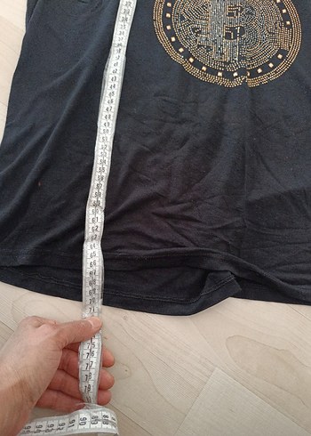 Pul Detaylı Siyah Mini Kadın Bluz - Görsel 3