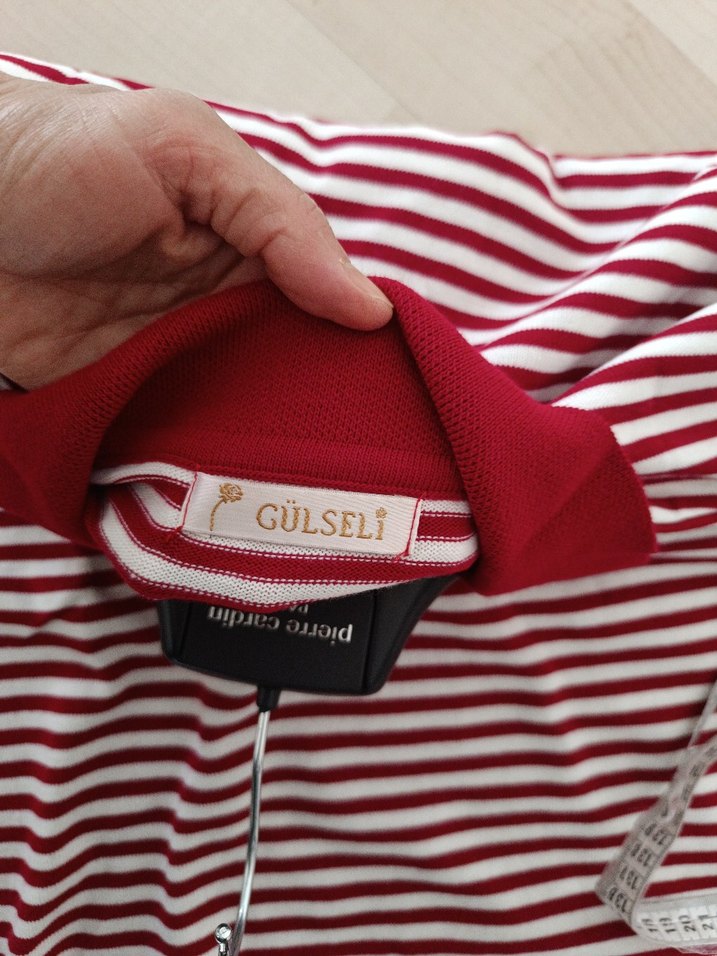 Kırmızı Çizgili Uzun Kollu Triko Kazak - Görsel 5