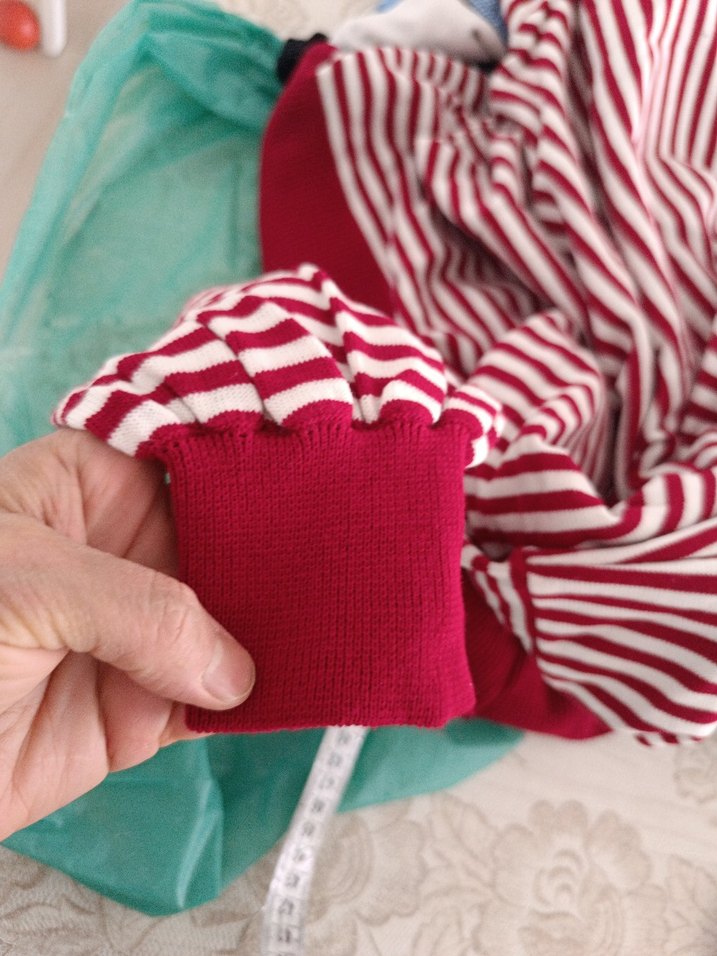 Kırmızı Çizgili Uzun Kollu Triko Kazak - Görsel 3