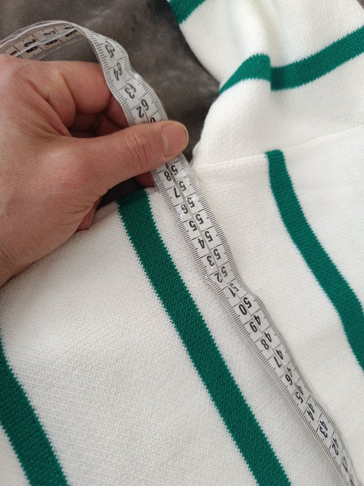 Beyaz Yeşil Çizgili Örgü Triko Kadın Kazak - Görsel 3