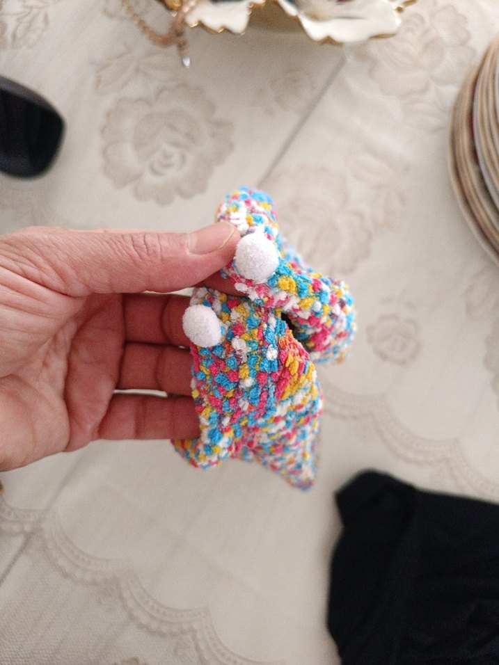 Renkli Örgü Kız Çocuk Ev Terliği - Görsel 3