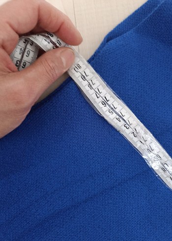 Mavi Yüksek Yakalı Örgü Kadın Kazak - Görsel 4