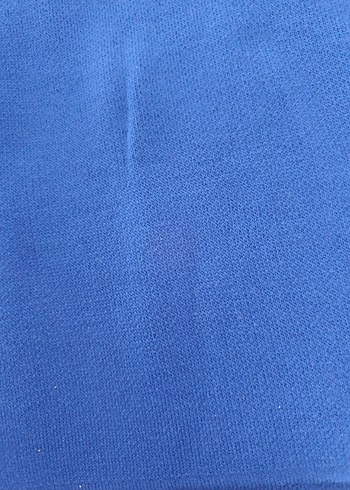 Mavi Yüksek Yakalı Örgü Kadın Kazak - Görsel 5