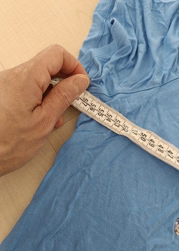 Mavi Kısa Kollu Baskılı Kadın Tişört - Görsel 3