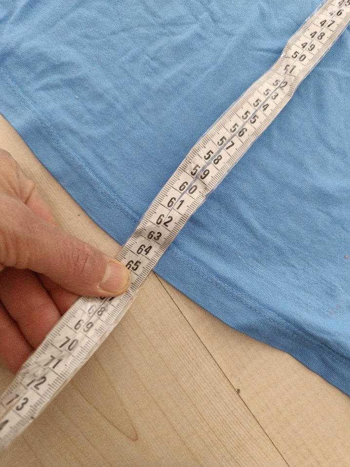 Mavi Kısa Kollu Baskılı Kadın Tişört - Görsel 2