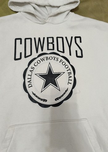 Beyaz Baskılı Kapüşonlu Kadın Sweatshirt - Görsel 4