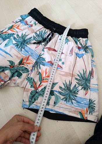 Renkli Bağcıklı Erkek Mini Deniz Şortu - Görsel 2