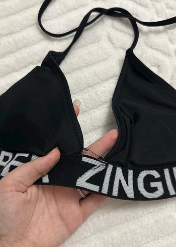 Siyah Strappy Spor Bikini Üstü - Görsel 2