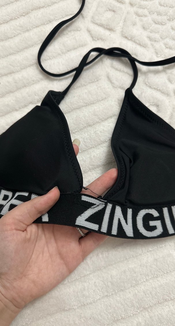 Siyah Strappy Spor Bikini Üstü - Görsel 2