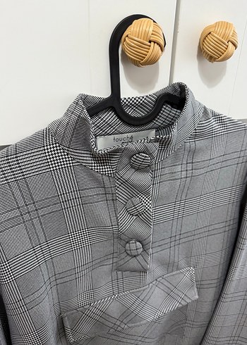 Touche Düğmeli Gri Tunik - Görsel 2