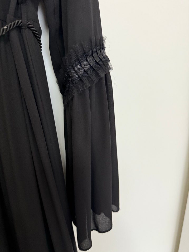 Siyah şifon  Bohem Elbise - Görsel 2