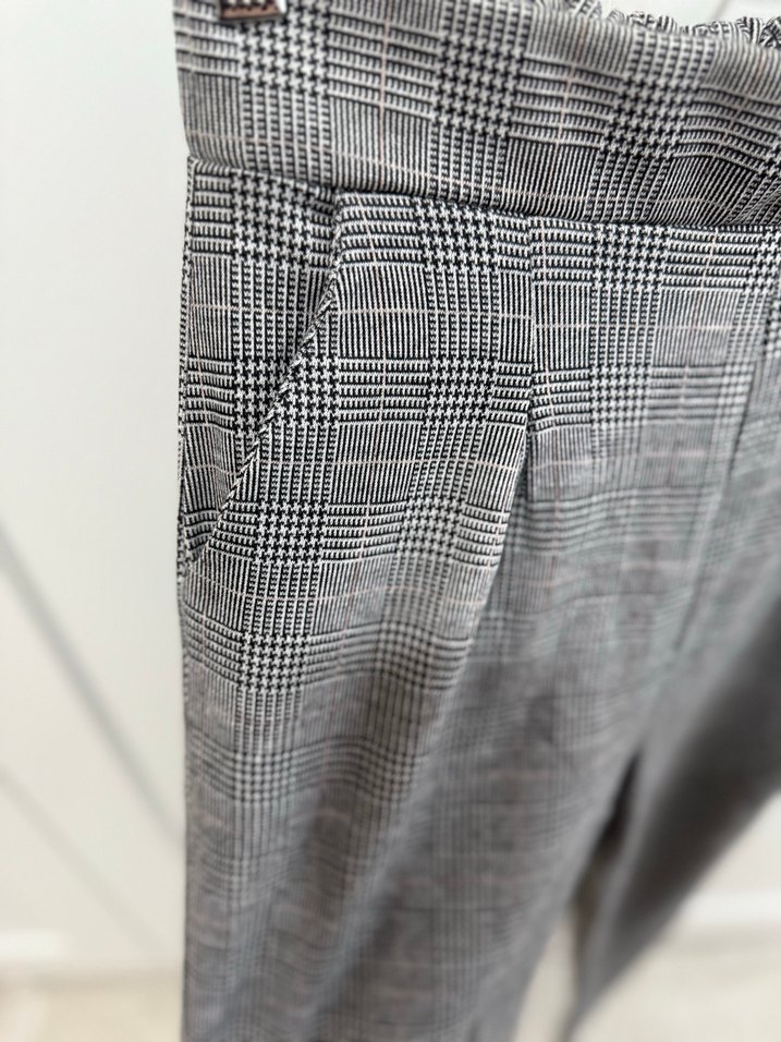 Mudo Gri Pliseli Kadın Pantolon - Görsel 3