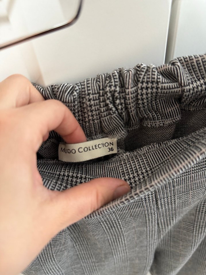 Mudo Gri Pliseli Kadın Pantolon - Görsel 2