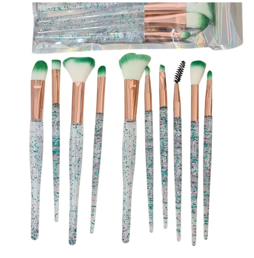 Pembe Parlak Makyaj Fırça Seti - Görsel 2