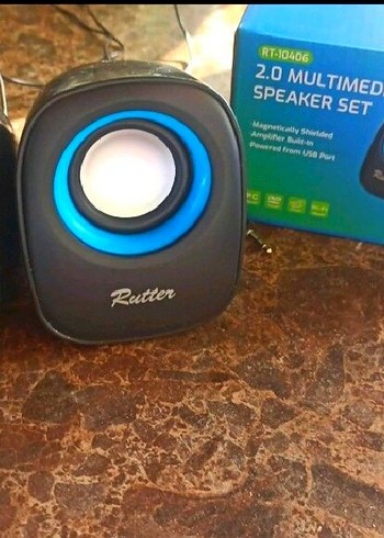 Mavi Renkli Bilgisayar Hoparlörleri - Görsel 2