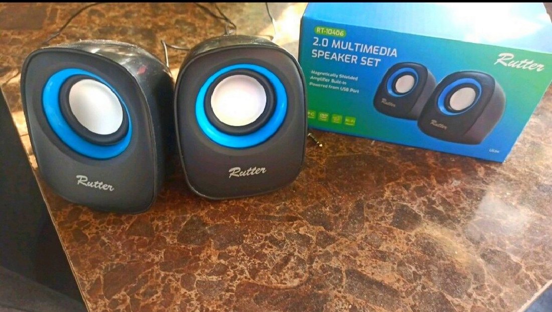 Mavi Renkli Bilgisayar Hoparlörleri - Görsel 2