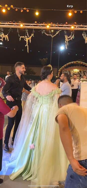 38 Beden yeşil Renk Nişan elbisesi