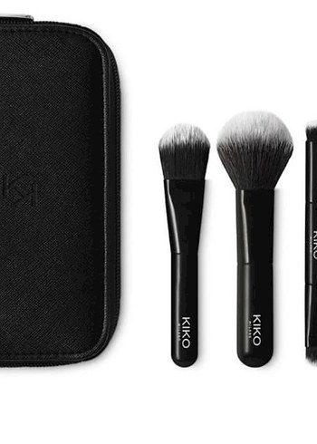 KIKO Siyah Makyaj Fırça Seti ve Taşıma Çantası - Görsel 2