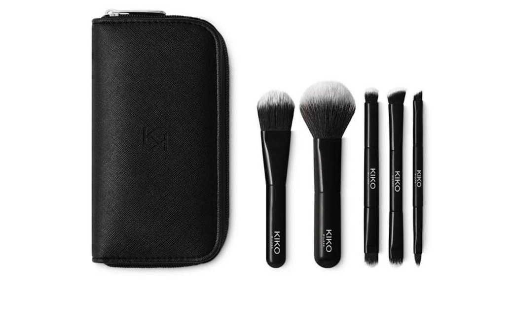 KIKO Siyah Makyaj Fırça Seti ve Taşıma Çantası - Görsel 2