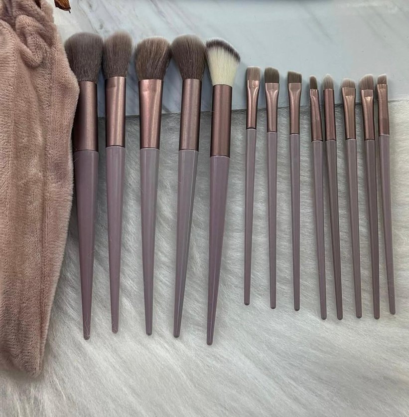 Gri-Khaki Makyaj Fırçası Seti - Görsel 2