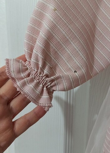 24-36 Ay Beden Pul detaylı fiyonklu elbise