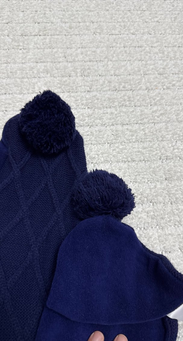 Çocuklar için Mavi Triko Bere ve Polar Atkı - Görsel 2