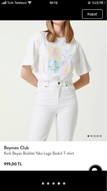 l Beden beyaz Renk Tshirt
