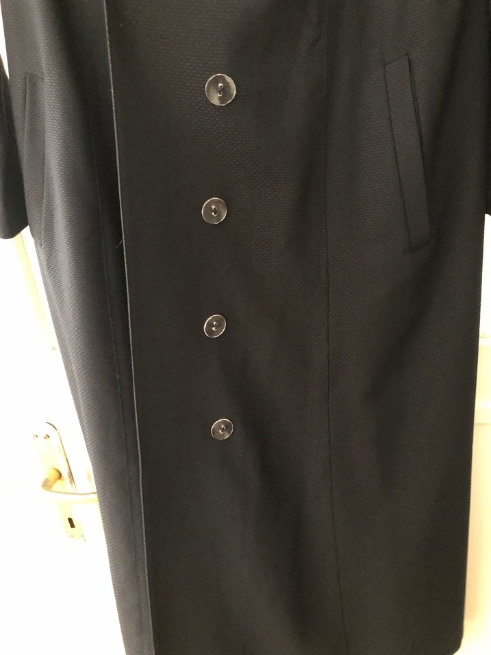 Nakış Detaylı Lacivert Uzun Hamile Kabanı - Görsel 4