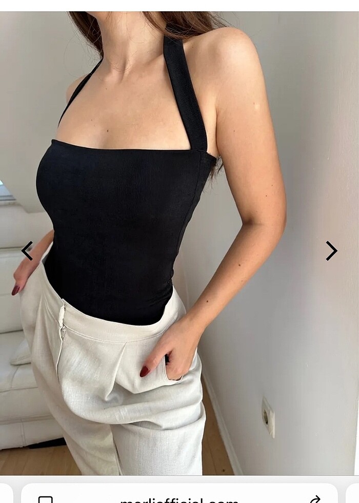 Merli askılı bluz - Görsel 3