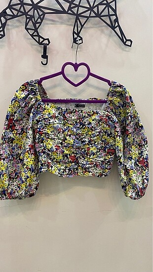 Zara Çiçekli Drapeli crop