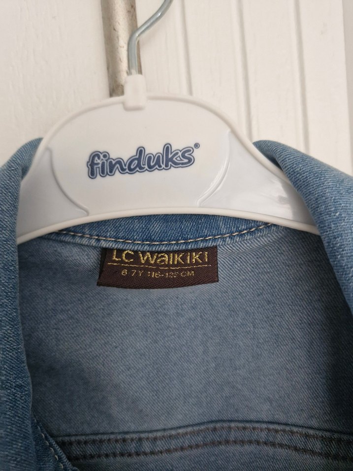 Nakışlı Dantel Detaylı Kız Kot Ceket - Görsel 2