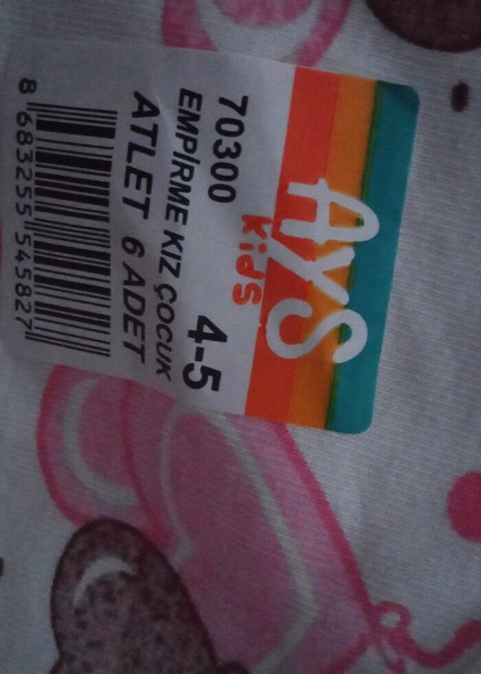 3 adet kız çocuk atlet - Görsel 2