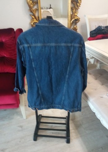 l Beden mavi Renk Düğmeli Kadın Mavi Kot Ceket