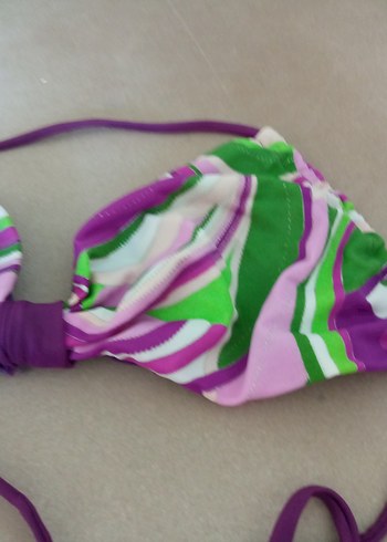 s Beden Mor Renkli Bağlamalı Batik Bikini Üstü