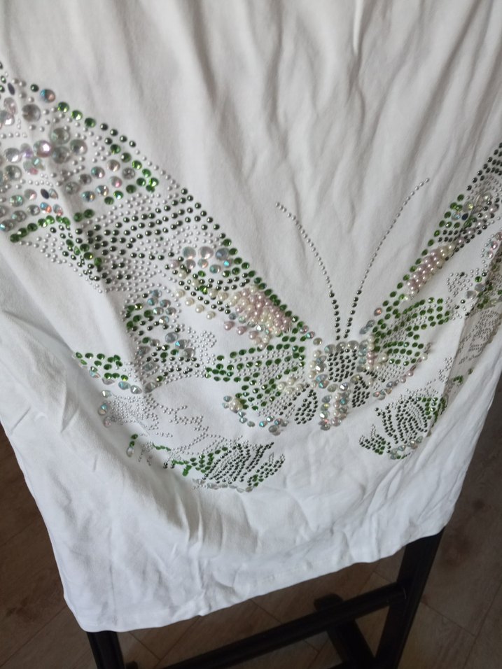 kayık yaka onu işlemeli tişört - Görsel 3