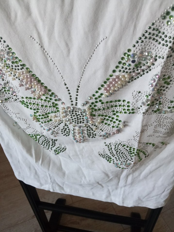 kayık yaka onu işlemeli tişört - Görsel 2