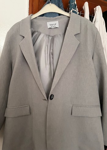 44 Beden gri Renk Kadın Gri Blazer Ceket