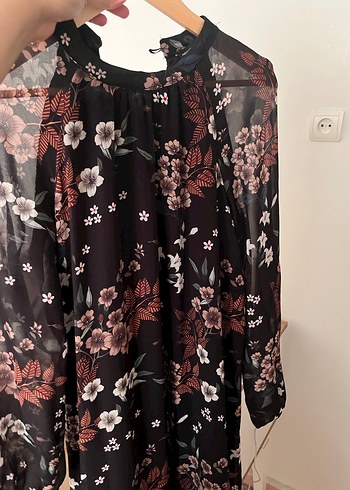Zara Bohem Uzun Kollu Yüksek Yakalı Uzun Elbise