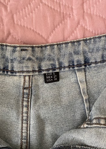 Düğmeli Mavi Mini Denim Şort - Görsel 2