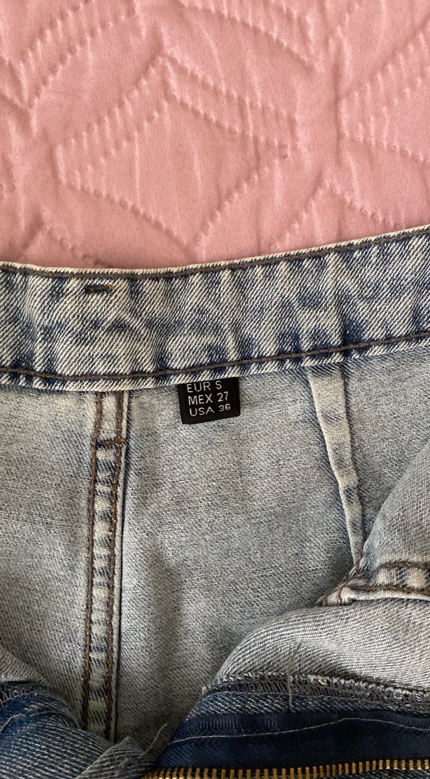 Düğmeli Mavi Mini Denim Şort - Görsel 2