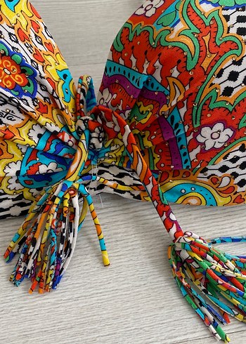 Renkli Bohem Püsküllü Bikini Üstü - Görsel 6