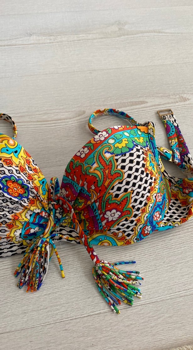 Renkli Bohem Püsküllü Bikini Üstü - Görsel 3