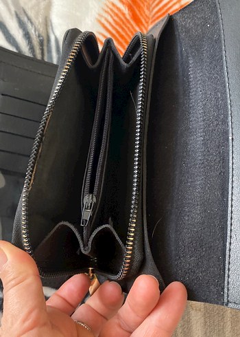 Siyah Deri Fermuarlı Kadın Cüzdan - Görsel 3