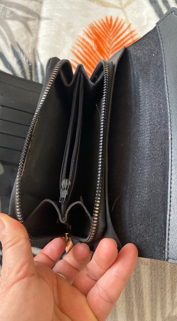 Siyah Deri Fermuarlı Kadın Cüzdan - Görsel 3